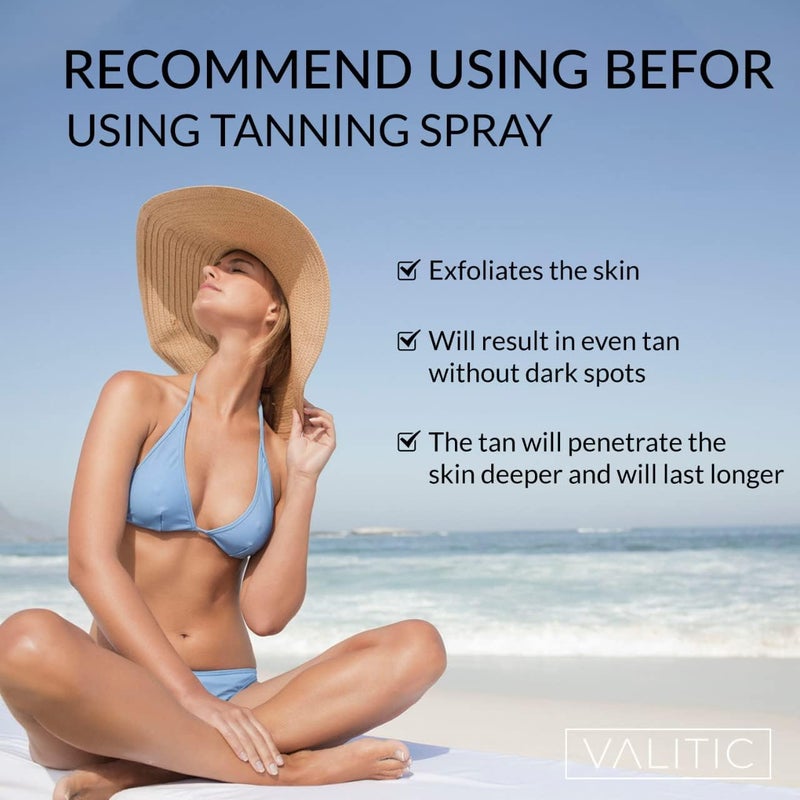 VALITIC Exfoliating Glove Body Scrubber - Exfoliating Mitt Dead Skin Remover, Shower Face and Body Exfoliator - Korean Style Skin Scrubber Washcloth - Spray and Self Tan Remover, Pair Turquoise - Image 5